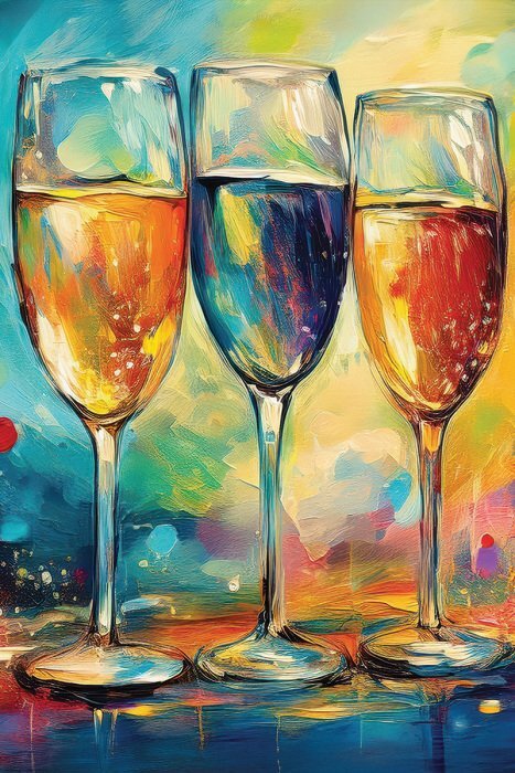 Eine dezente aquarellmalerei von champagnergläsern