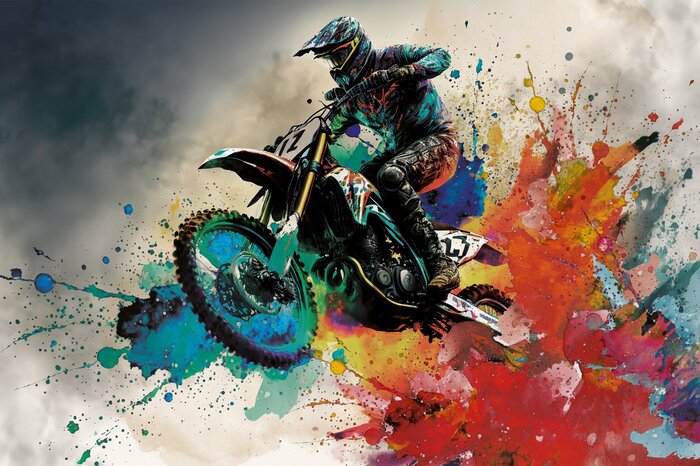 Motorradfahrer bei einer malaktion