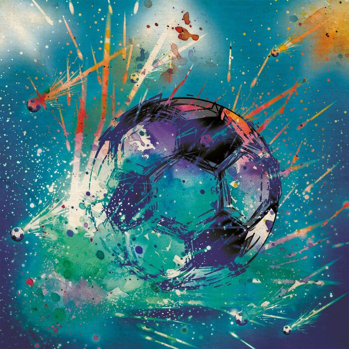 Fußball in einer abstrakten komposition