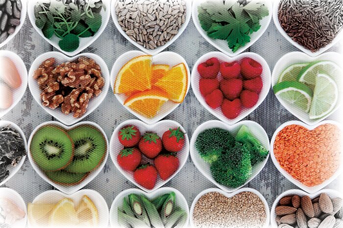 Verschiedene obst- und gemüsesorten