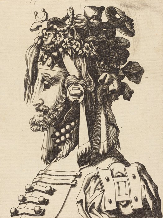 Eine fantasievolle komposition eines menschlichen profils