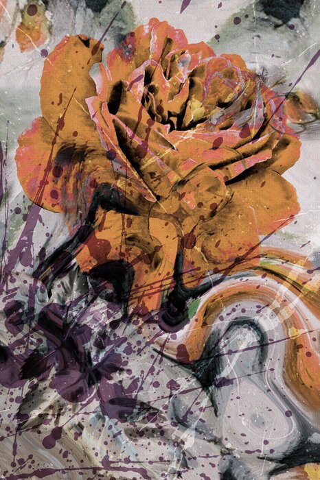 Romantische orangefarbene rosenblüten in aquarell