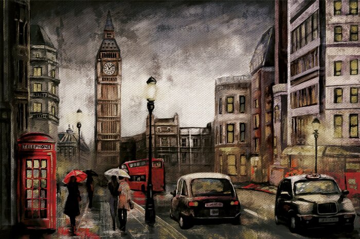 Regenlichter und rote akzente