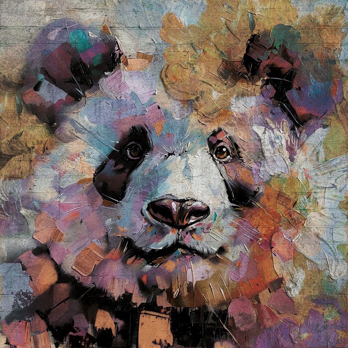 Panda in einer pastellfarbenkomposition