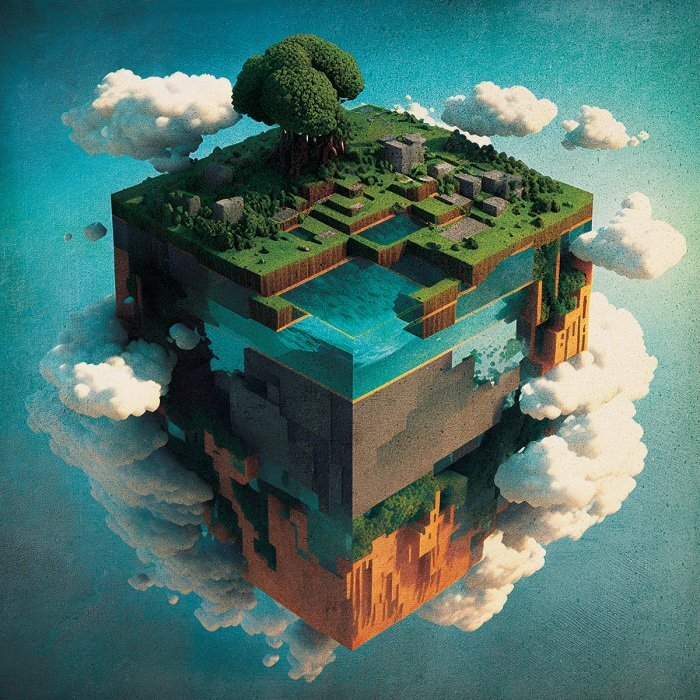 Eine grafische karte eines teils der minecraft-welt