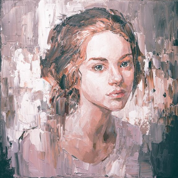 Ein subtiles aquarellporträt einer jungen frau