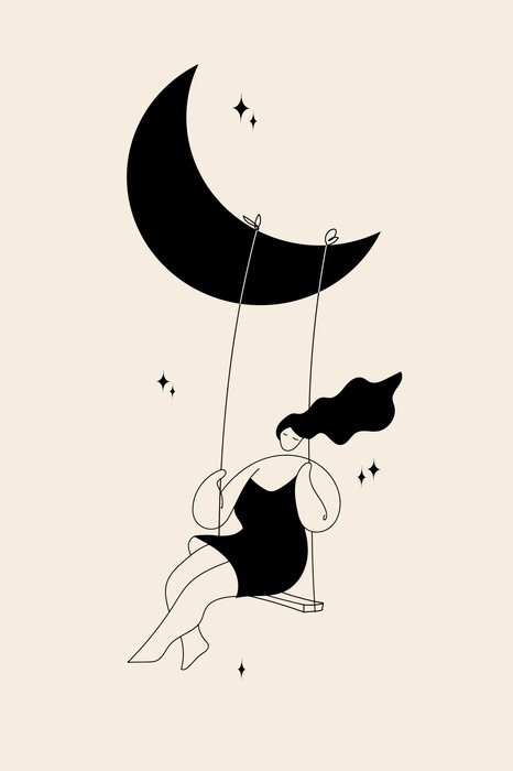 Illustration einer mondschaukel