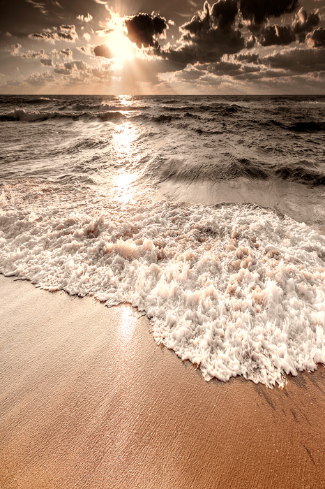 Sandstrand im abendlicht