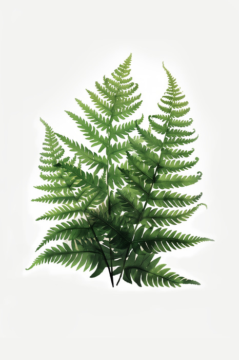 Botanische illustration von grünen farnen