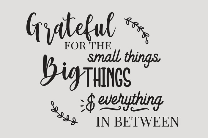 Typografie, die die wertschätzung für alles zum ausdruck bringt