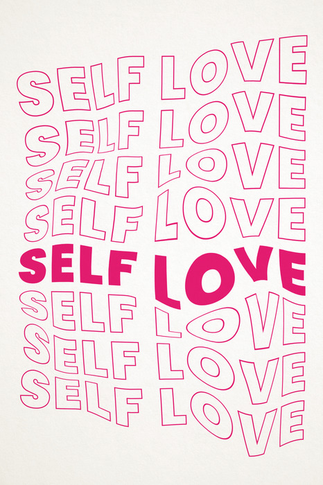 Grafische typografie mit dem wort selbstliebe