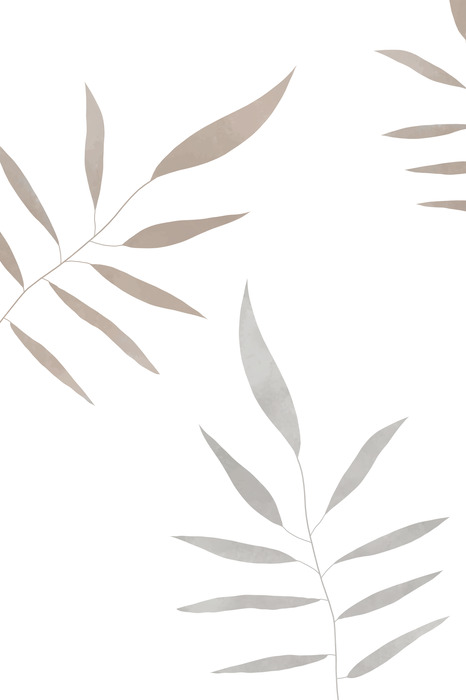 Minimalistische blätter auf weißem hintergrund