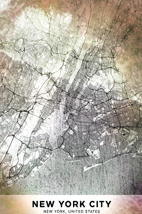 Künstlerisch gestalteter plan von new york city