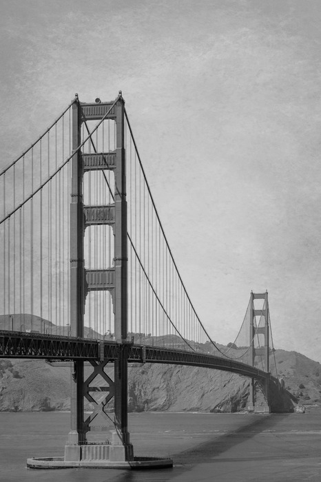 Die berühmte golden gate bridge