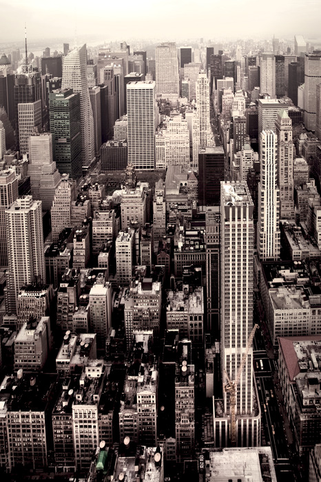 New york von oben in sepiatönen