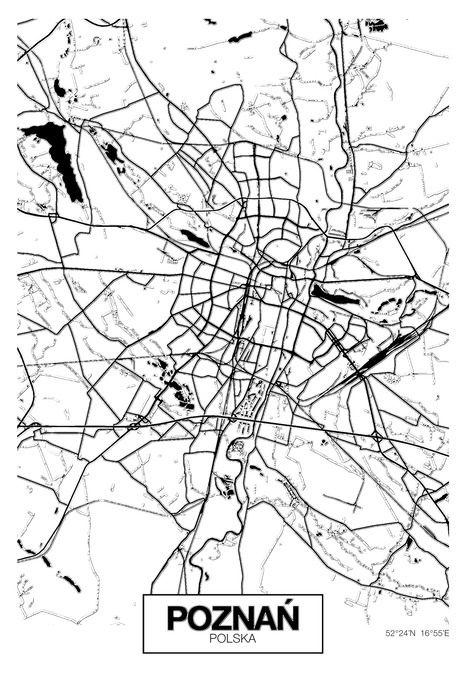 Detaillierter straßenplan von poznań