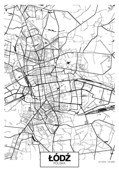 Detaillierter plan der stadt łódź