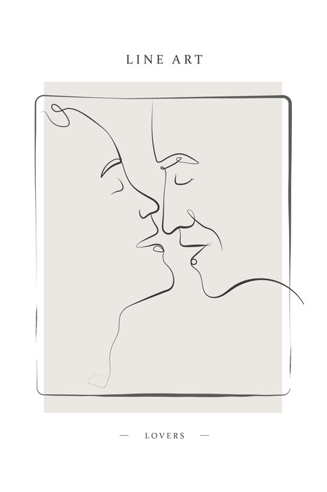 Zarte illustration mit kusskontur