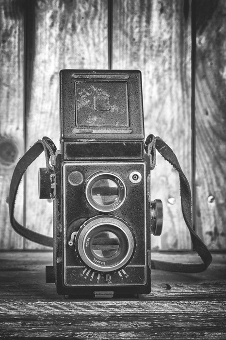 Porträtaufnahme mit einer vintage-analogkamera