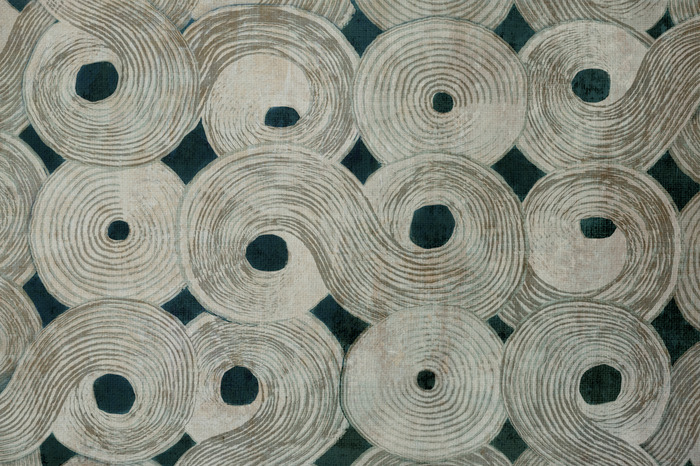 Komposition mit spiralförmigen seilen