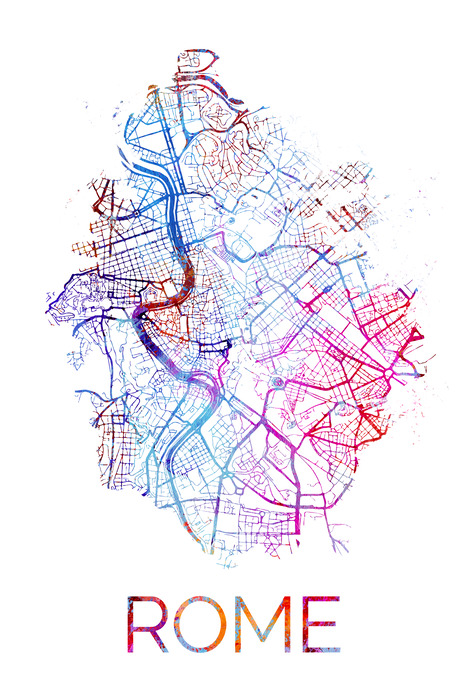 Künstlerische karte der stadt rom