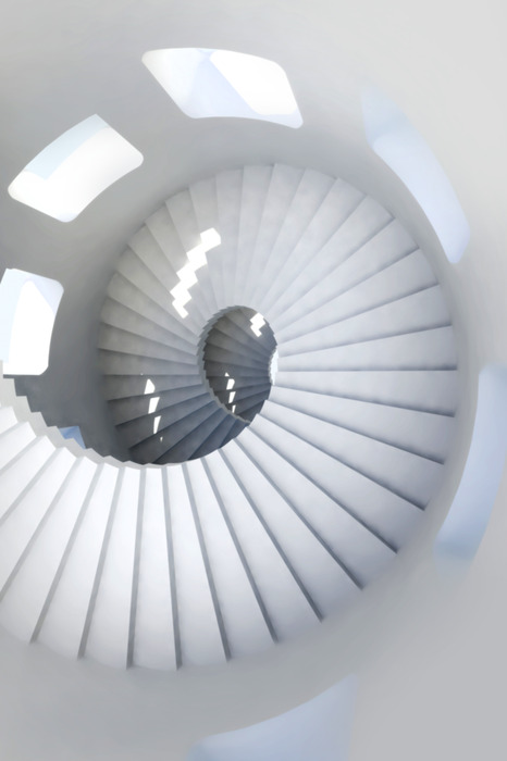 Minimalistische wendeltreppe