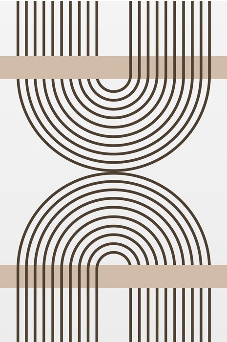 Geometrisches muster schwarze bögen im minimalistischen stil