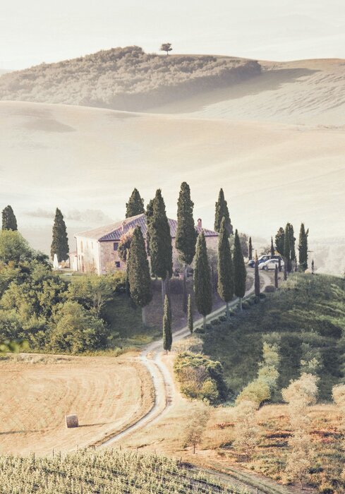 Italienische landschaft haus in der toskana