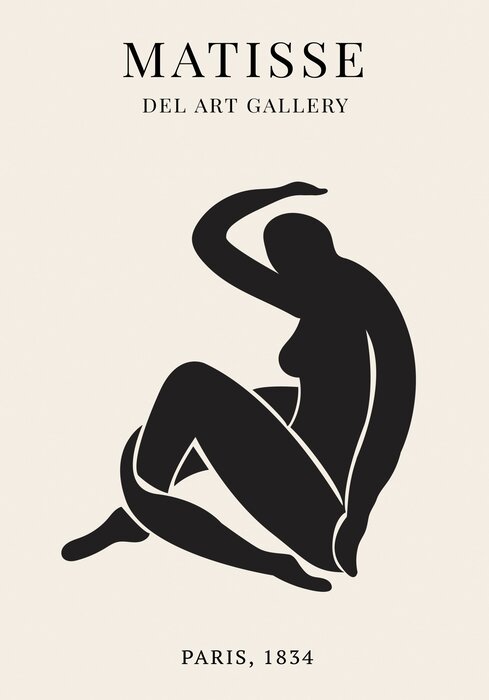 Silhouette einer frau im stil von henri matisse