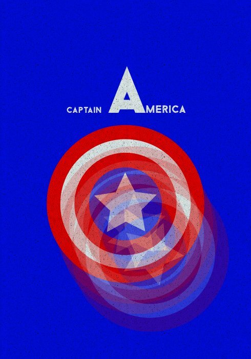 Captain america-logo auf blauem hintergrund