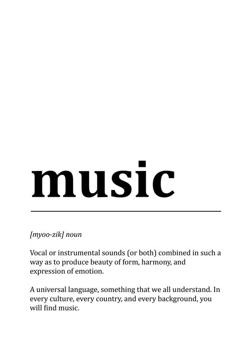 Musik definition typografie