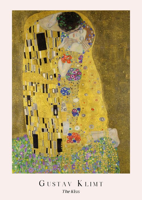 Abstraktion im stil von gustav klimts der kuss der liebenden
