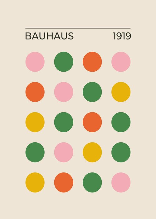 Bauhaus minimalistisches muster mit bunten formen