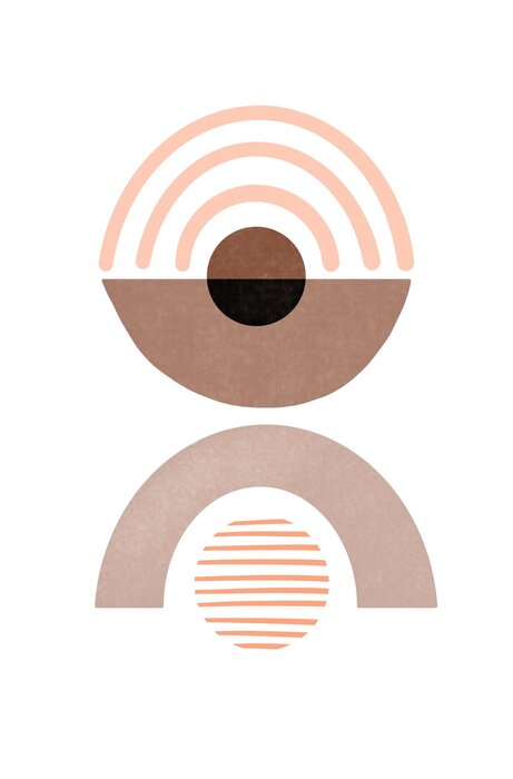 Geometrische formen abstraktion in mocha-mousse-farben