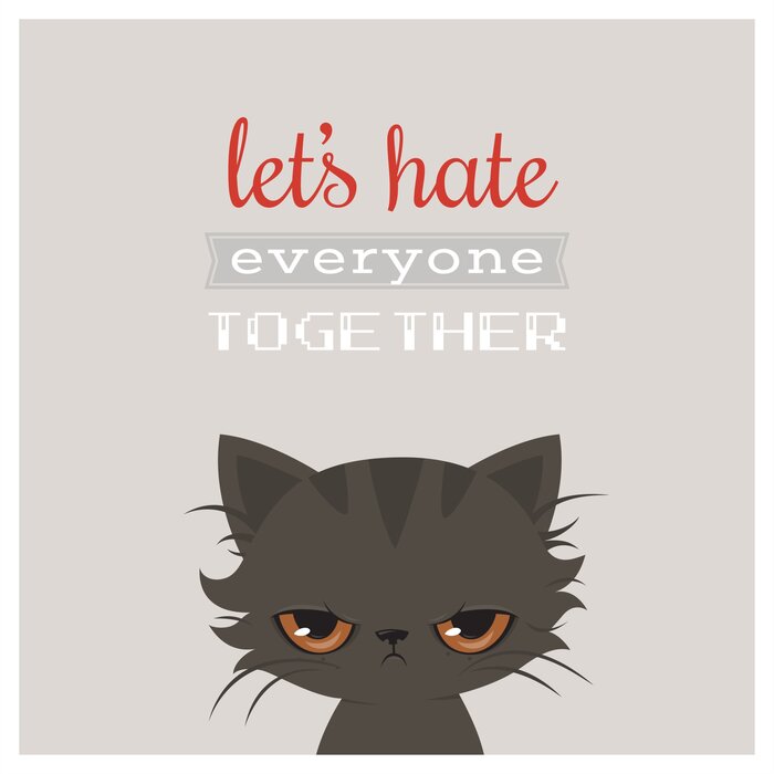 Katze mit einer lustigen inschrift