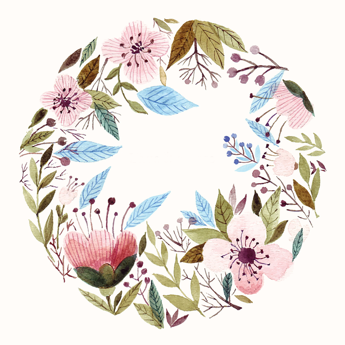 Bild Florales Muster auf weißem Hintergrund