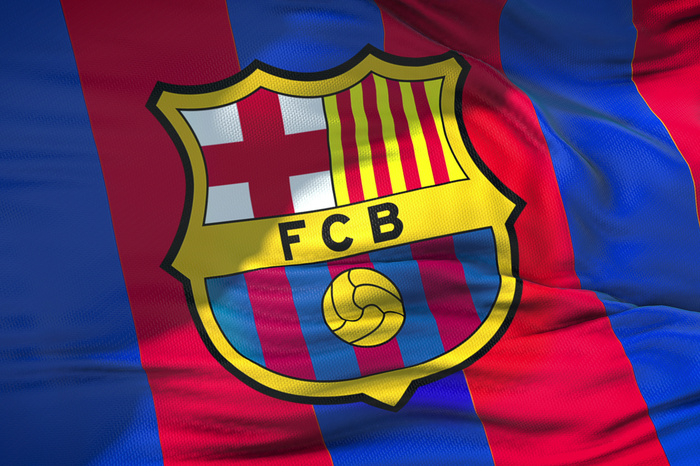 Poster Fußball Emblem FC Barcelona Nahaufnahme
