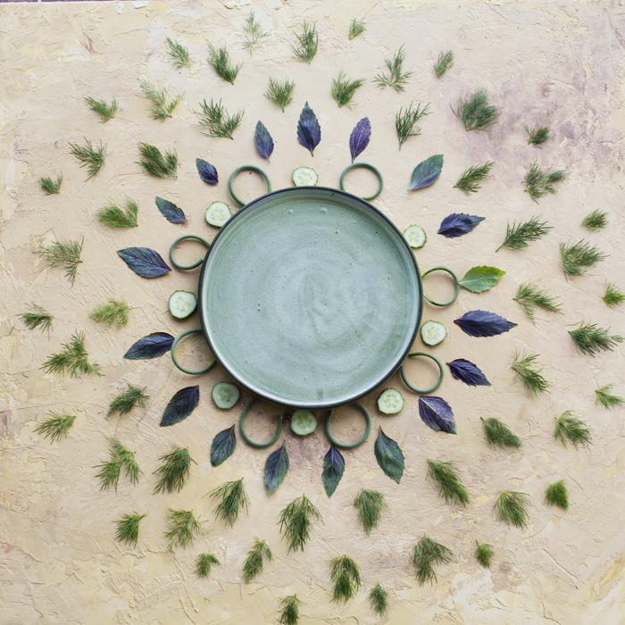 Fototapete Im Kreis angeordnete Blätter