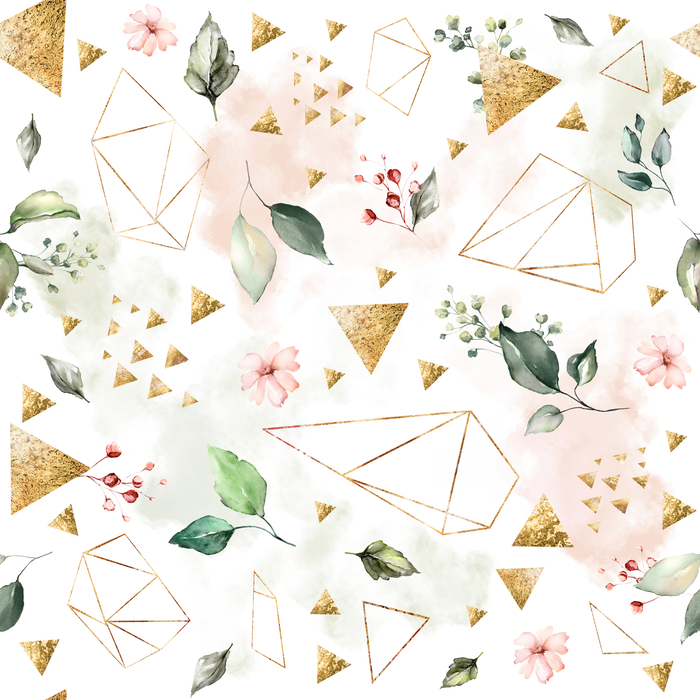 Tapete Geometrisches Pflanzenmuster