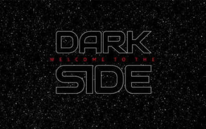 Poster Star Wars und Sternaufschrift