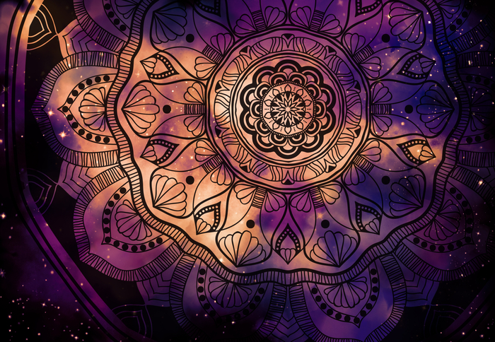 Fototapete Mandala auf Weltraum-Hintergrund