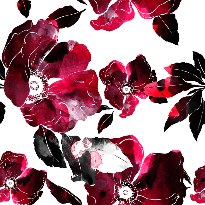 Bild Blumen Aquarell rot