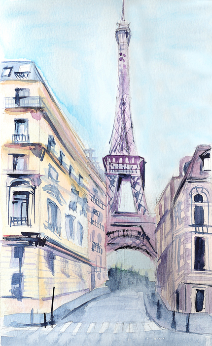 Bild Aquarell Architektur von Paris