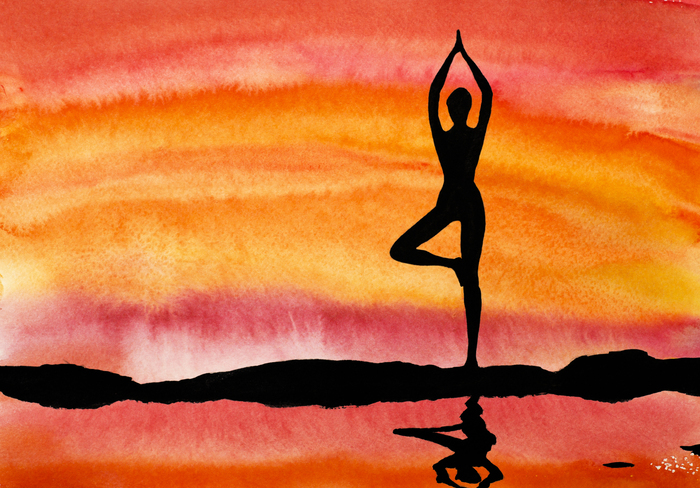 Bild Mensch, der Yoga macht