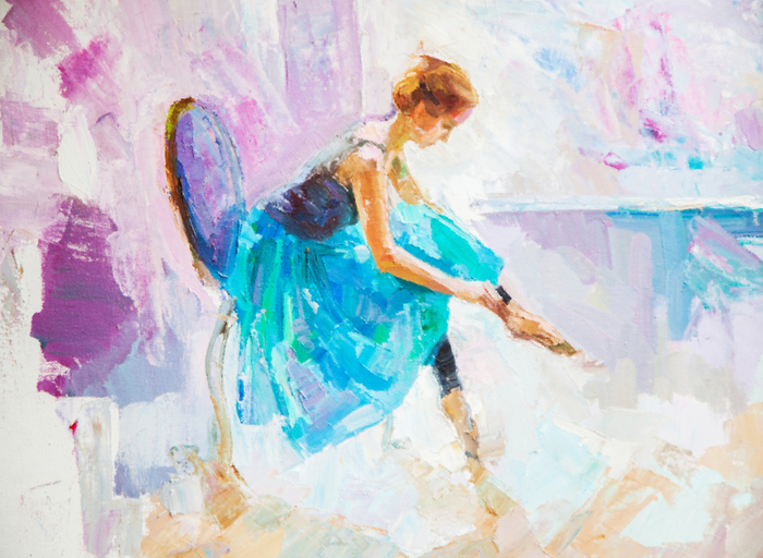 Bild Tanzen Ballerina in Aquarell