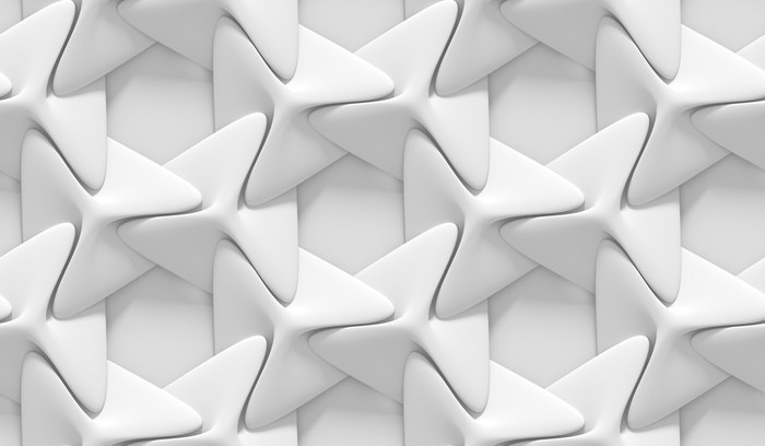 Fototapete Weiße geometrische Formen bilden eine 3D-Grafik