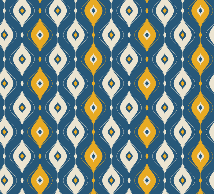 Fototapete Retro-Muster in Blau
