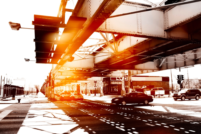 Poster Straße in der Stadt Chicago