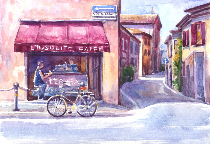 Poster Straße in der italienischen Stadt