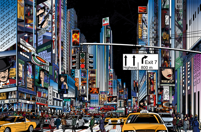 Poster Städte der Welt New York in Illustration